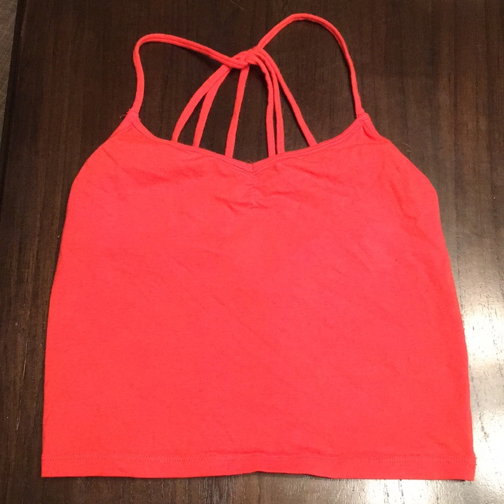 Red Orange Crop Top- size L
